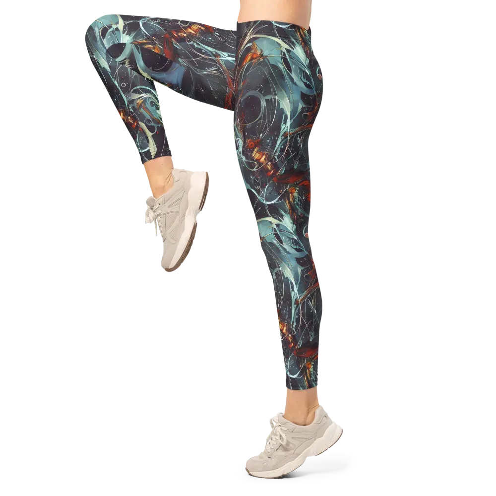 Neo-Splash Labyrinth on Leggings — Left
