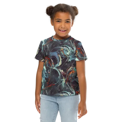Neo-Splash Labyrinth on a Kids Crew Neck T-Shirt