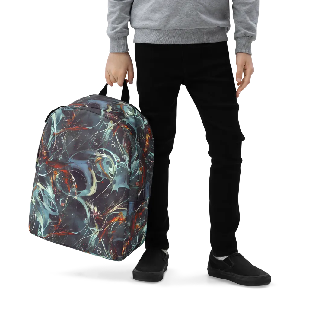 Neo-Splash Labyrinth on Minimalist Backpack — Zoomed-in