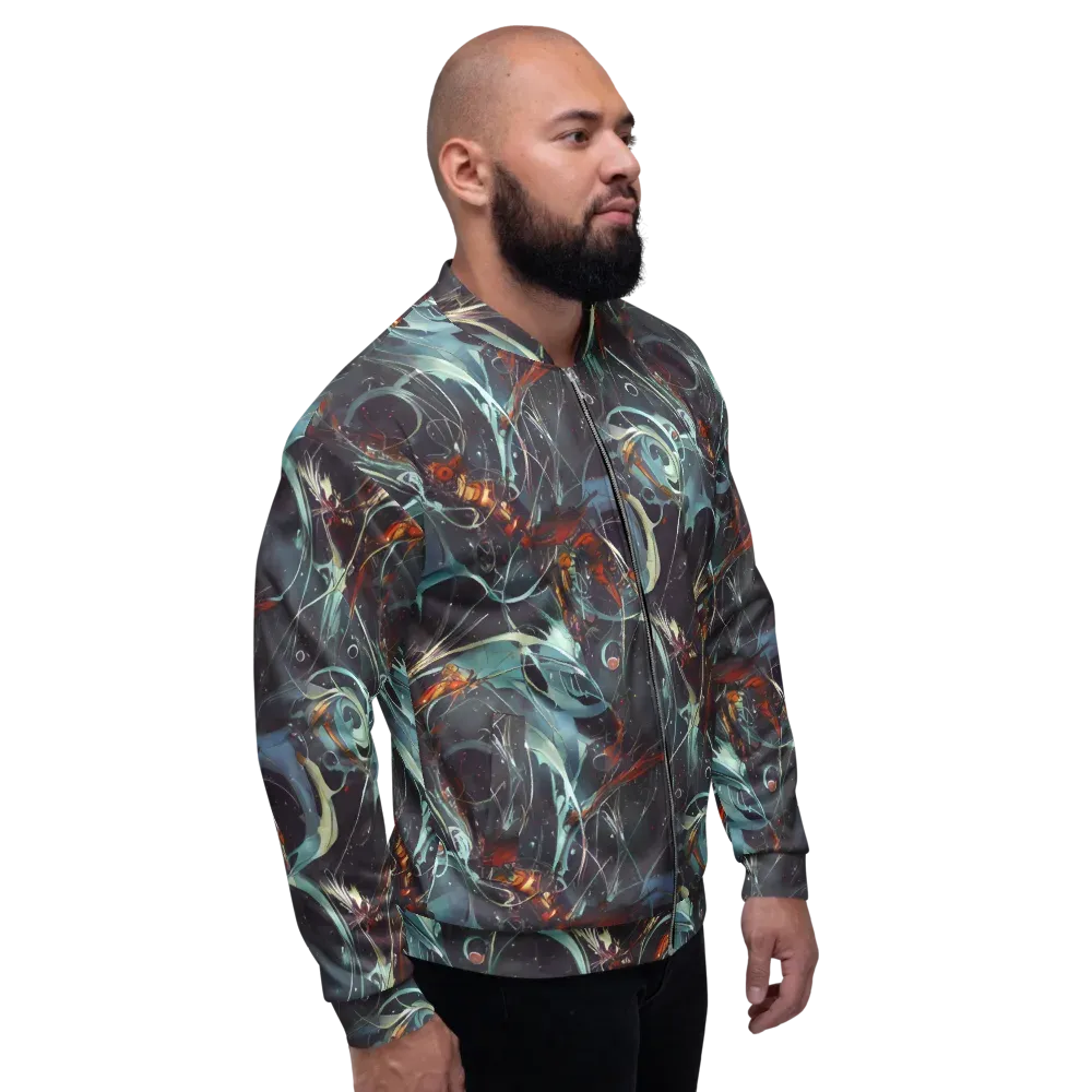 Neo-Splash Labyrinth on Bomber Jacket — Right