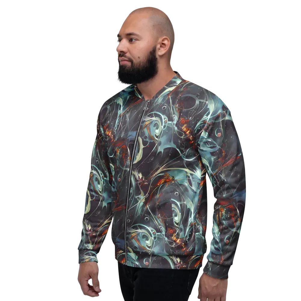 Neo-Splash Labyrinth on Bomber Jacket — Left