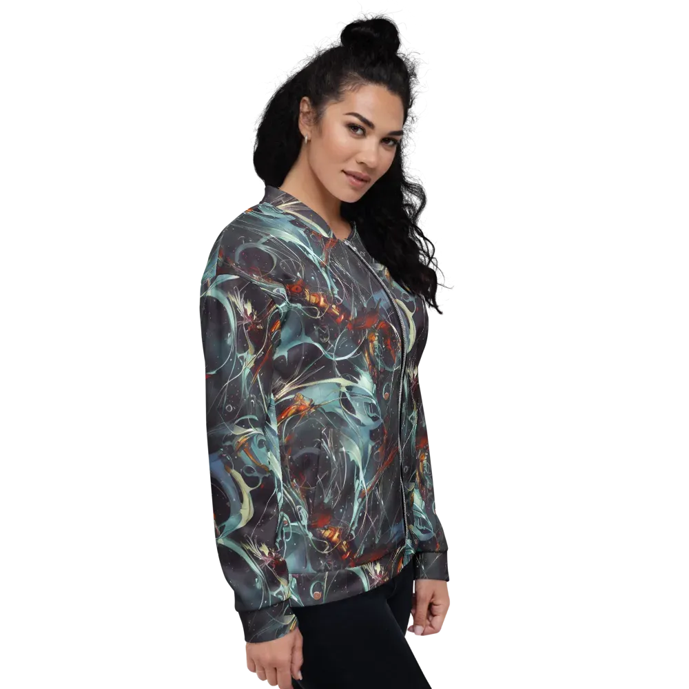 Neo-Splash Labyrinth on Bomber Jacket — Right