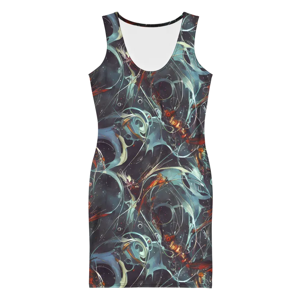 Neo-Splash Labyrinth on Bodycon Dress — Front