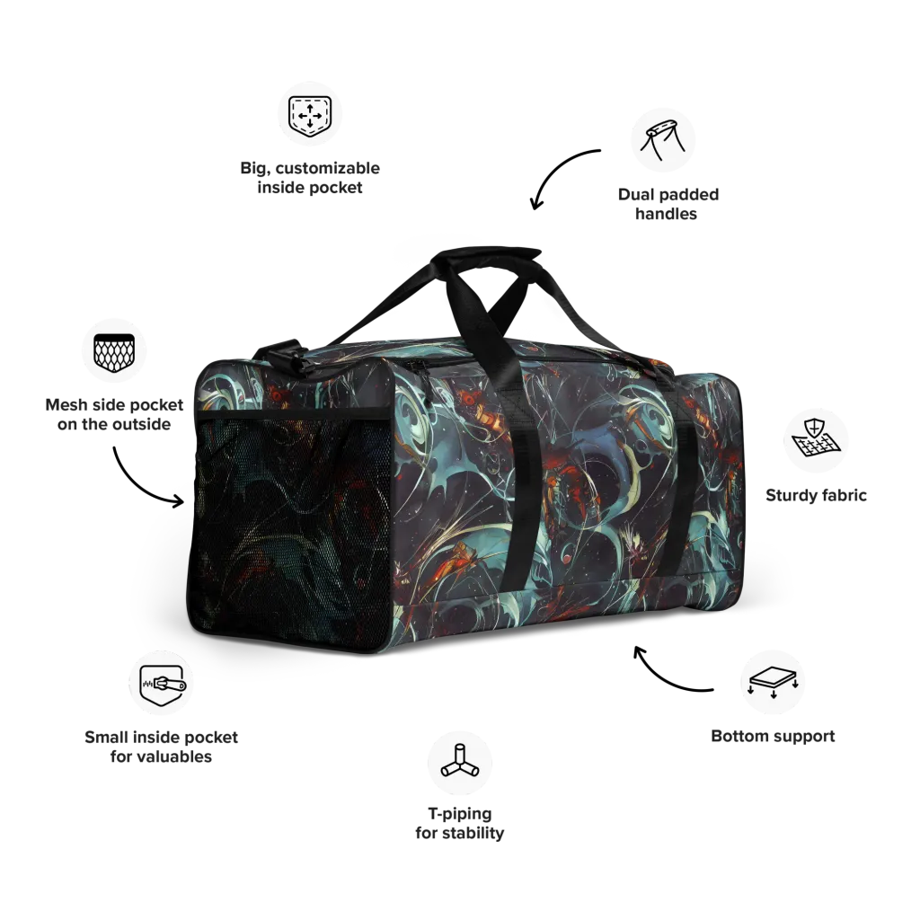 Neo-Splash Labyrinth on Duffle Bag — Right Front