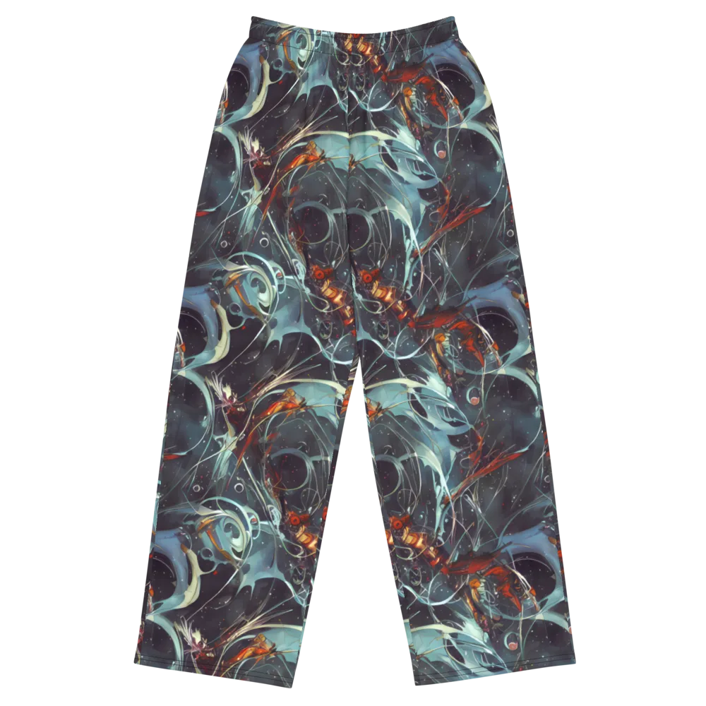 Neo-Splash Labyrinth on Wide-Leg Pants — Front