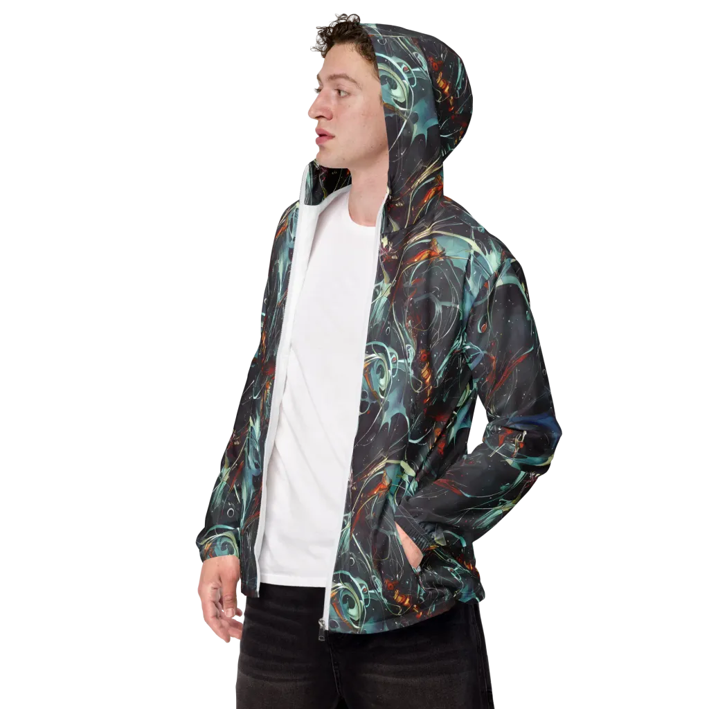 Neo-Splash Labyrinth on Men's Windbreaker — Left Front