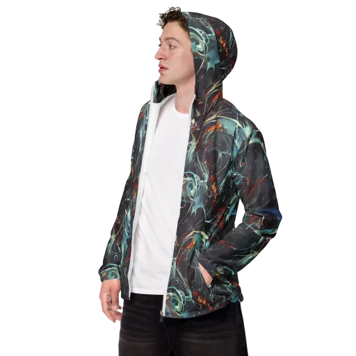 Neo-Splash Labyrinth on a Men's Windbreaker