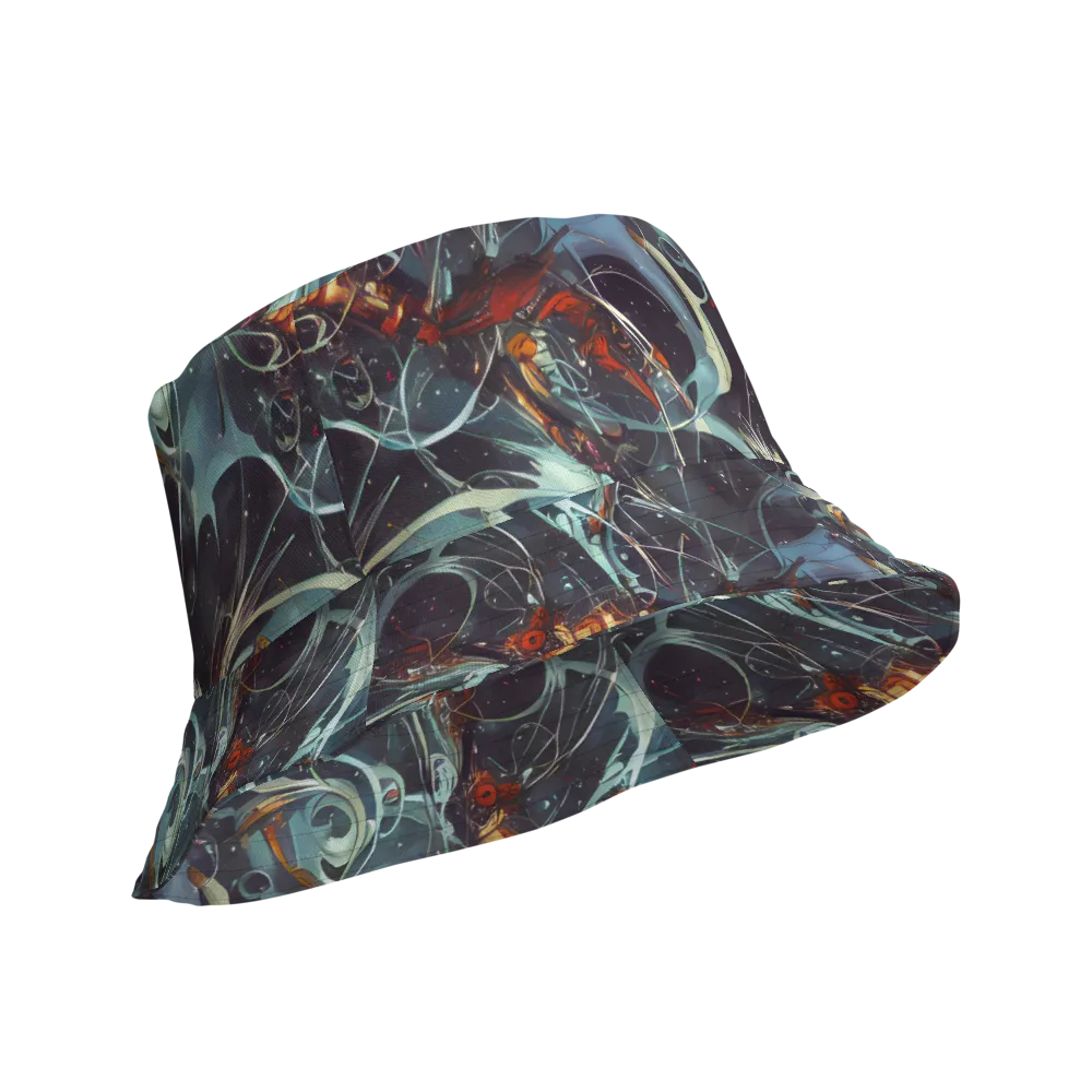 Neo-Splash Labyrinth on Reversible Bucket Hat — Product details Outside