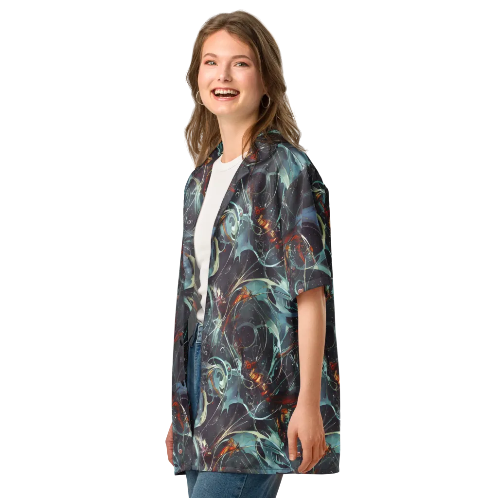 Neo-Splash Labyrinth on Button Shirt — Left Front