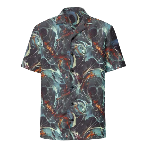 Neo-Splash Labyrinth on a Button Shirt
