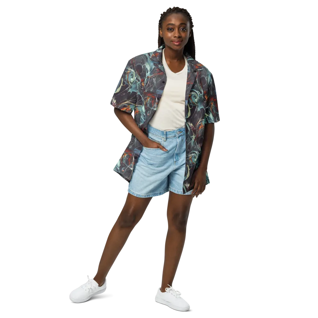 Neo-Splash Labyrinth on Button Shirt — Front