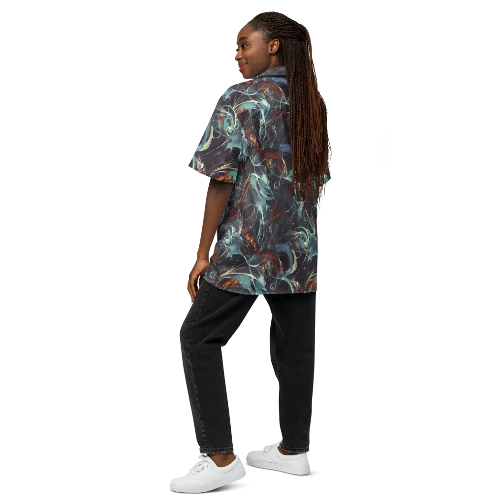 Neo-Splash Labyrinth on Button Shirt — Back