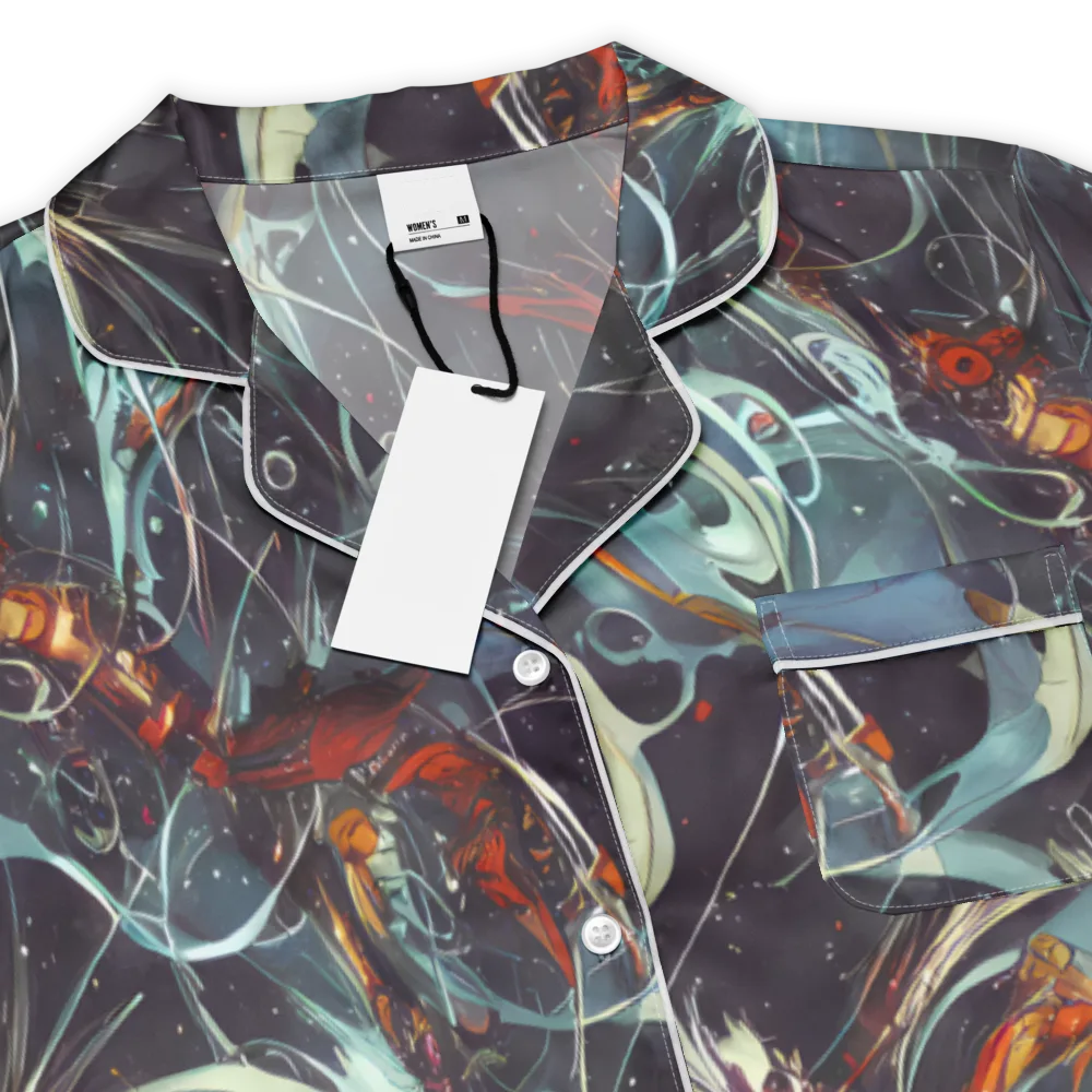 Neo-Splash Labyrinth on Women's Short Sleeve Pajama Top — Product details