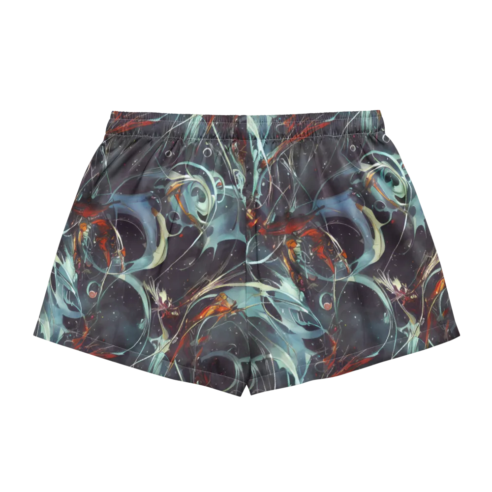 Neo-Splash Labyrinth on Women's Pajama Shorts — Back