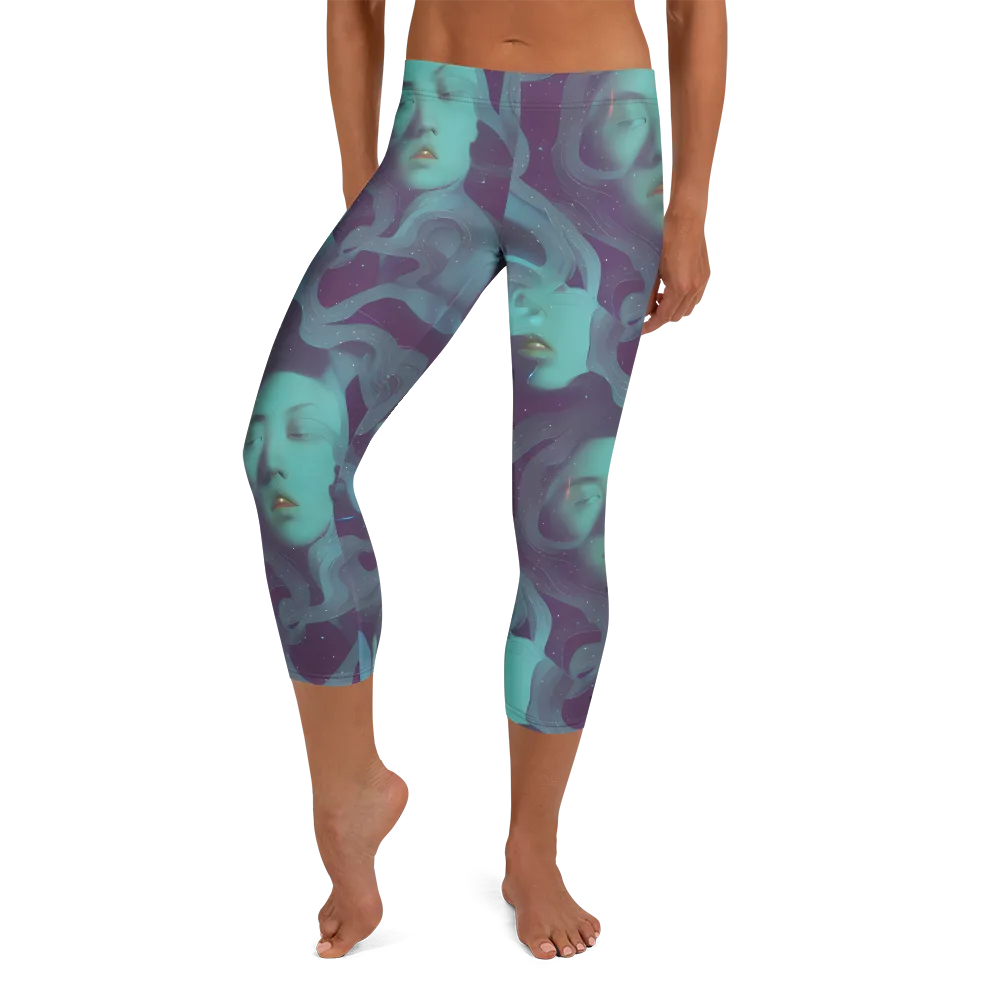 Ethereal Dreamscape on Capri Leggings — Front
