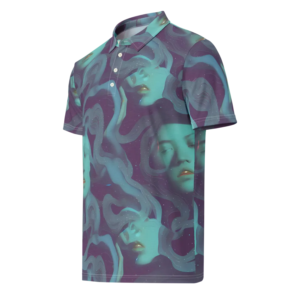 Ethereal Dreamscape on Men's Slim Fit Polo Shirt — Left Front