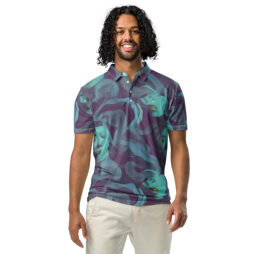 Ethereal Dreamscape on Men's Slim Fit Polo Shirt — Front