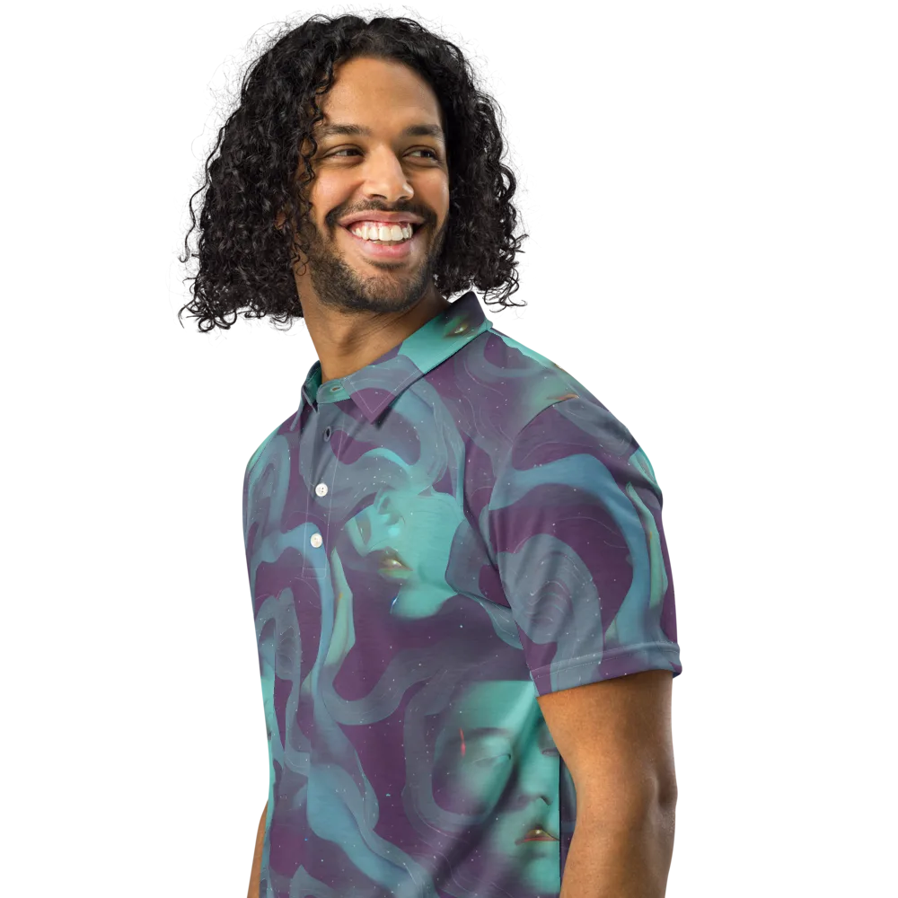 Ethereal Dreamscape on Men's Slim Fit Polo Shirt — Left Front