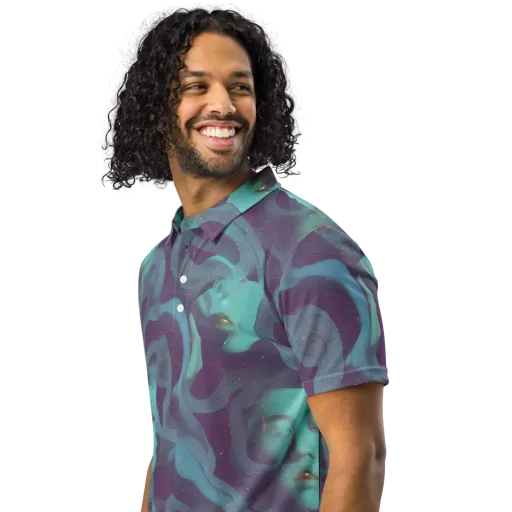 Ethereal Dreamscape on a Men's Slim Fit Polo Shirt