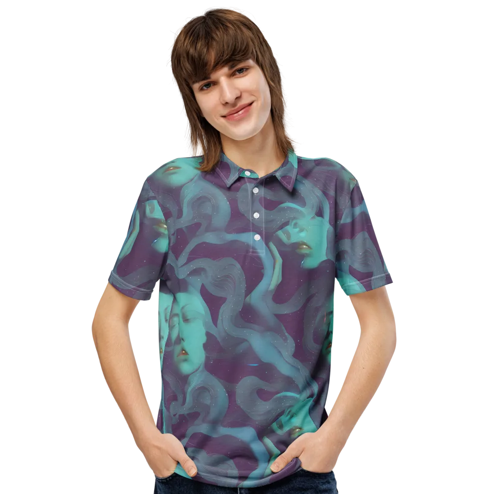 Ethereal Dreamscape on Men's Slim Fit Polo Shirt — Front