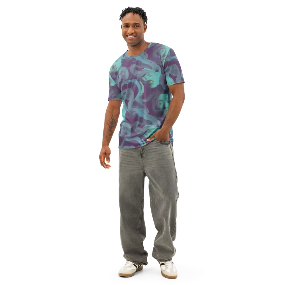 Ethereal Dreamscape on Men's Cotton Crew Neck T-Shirt — Front