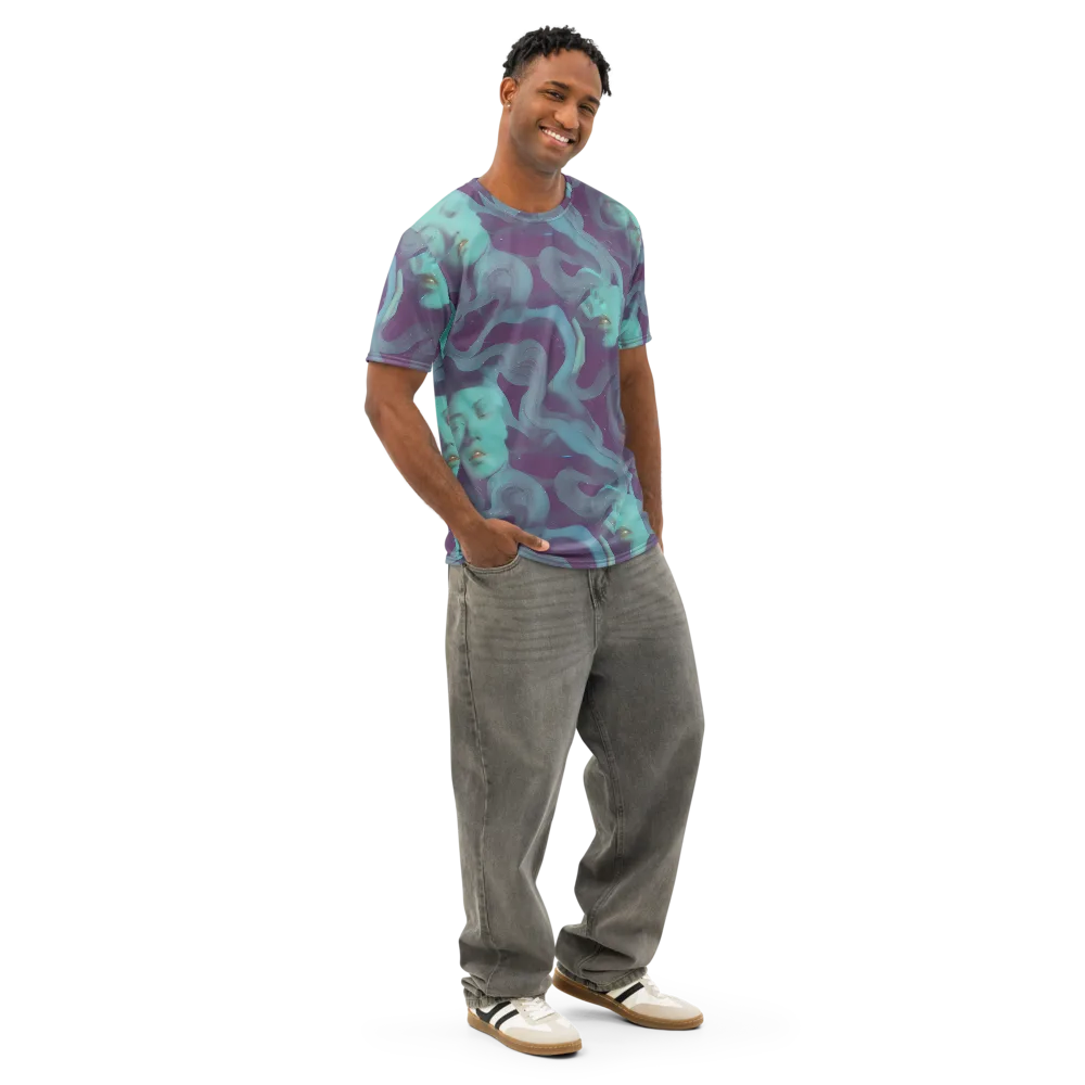 Ethereal Dreamscape on Men's Cotton Crew Neck T-Shirt — Right Front