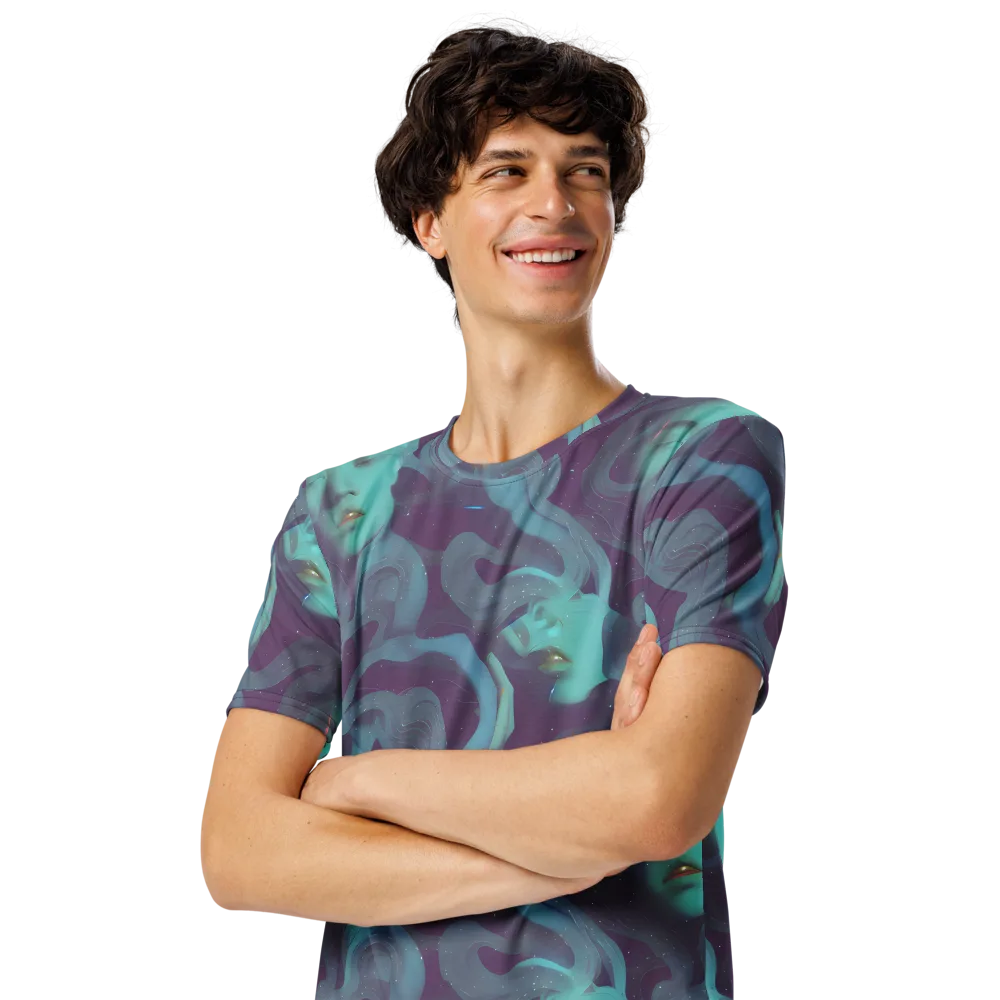 Ethereal Dreamscape on Men's Crew Neck T-Shirt — Left Front
