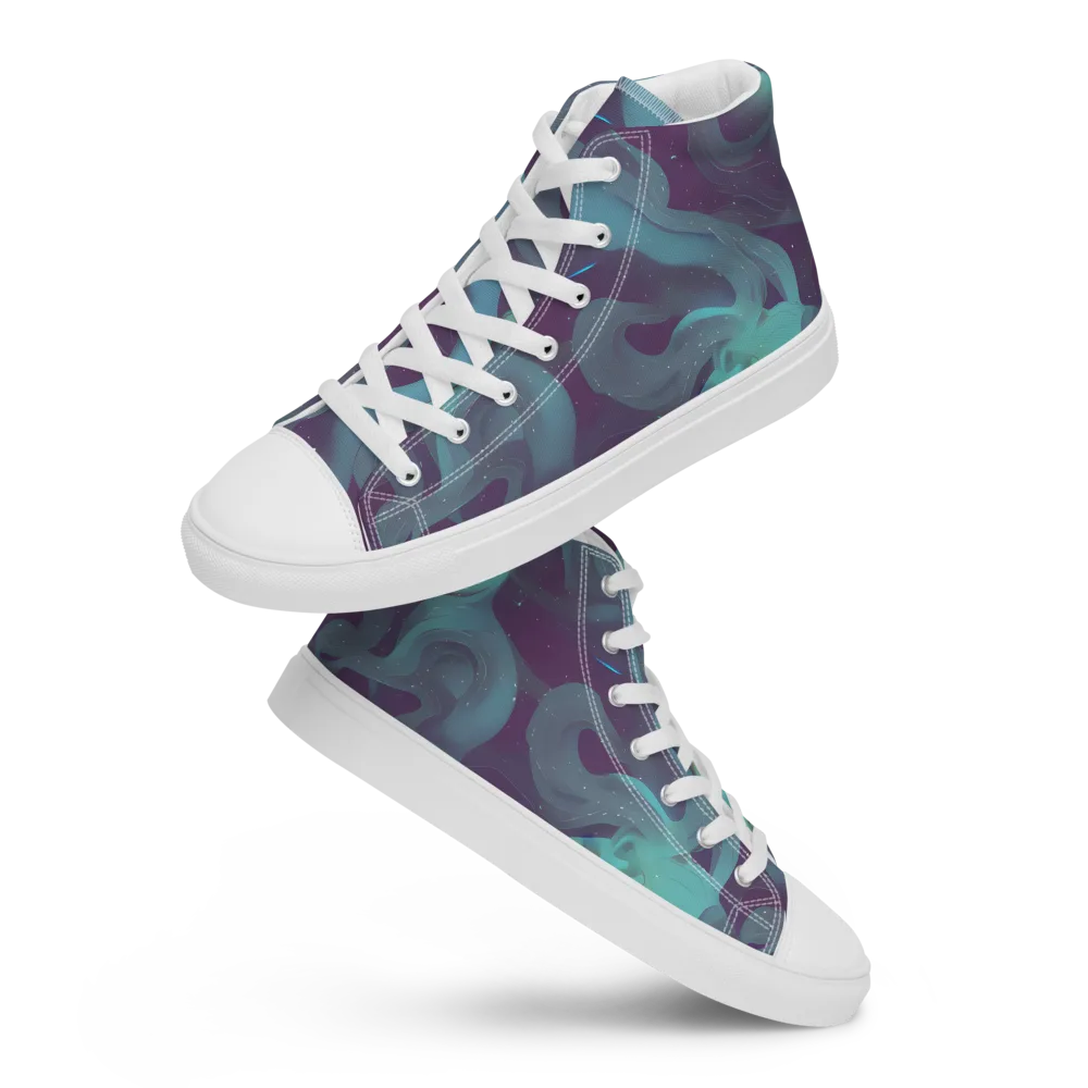 Ethereal Dreamscape on Men's High Top Canvas Shoes — Front