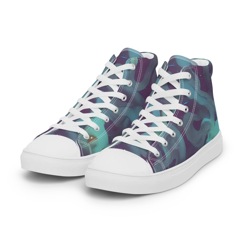 Ethereal Dreamscape on Women's High Top Canvas Shoes — Left Front