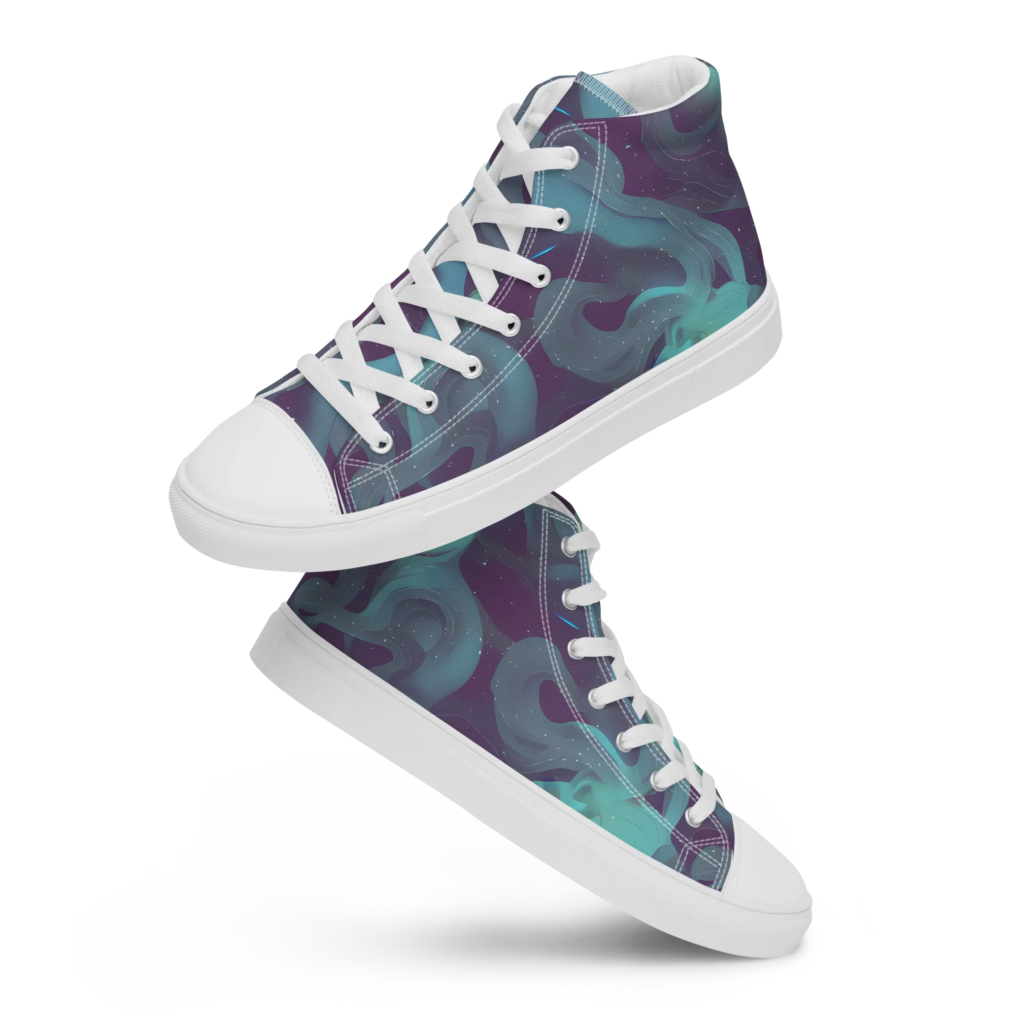 Ethereal Dreamscape on Women's High Top Canvas Shoes — Front