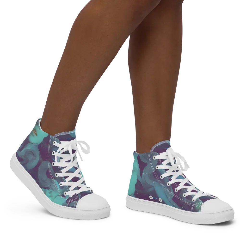 Ethereal Dreamscape on Women's High Top Canvas Shoes — Right