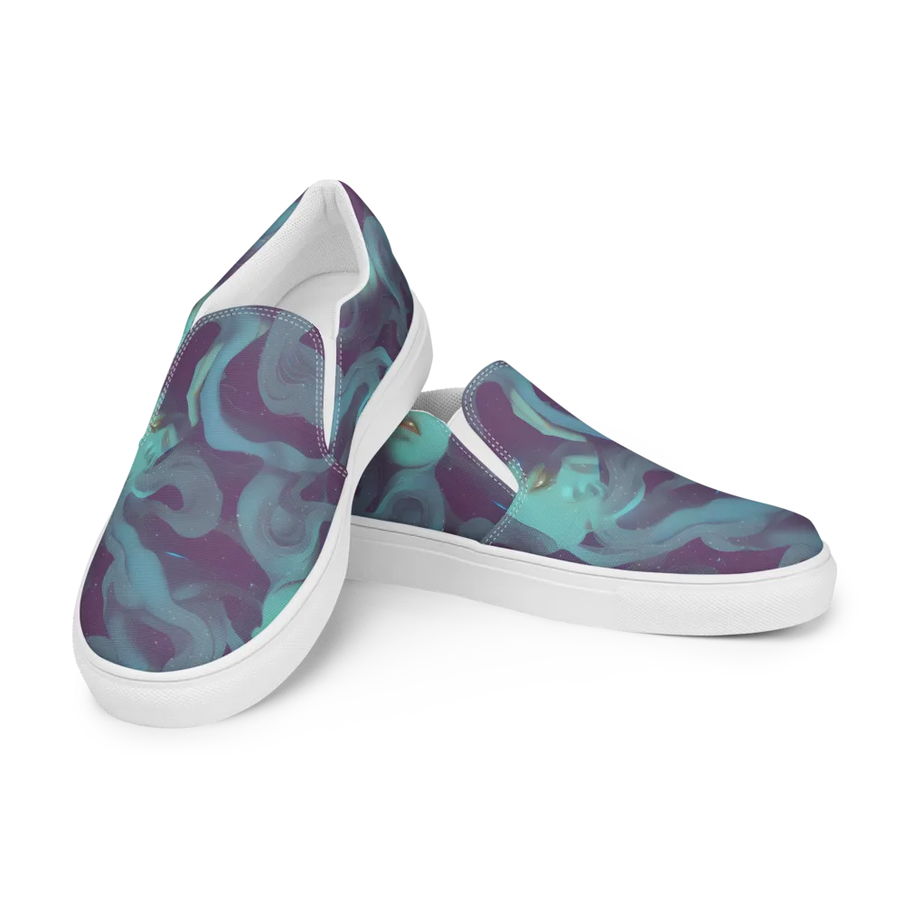 Ethereal Dreamscape on Men's Slip-On Canvas Shoes — Left Front