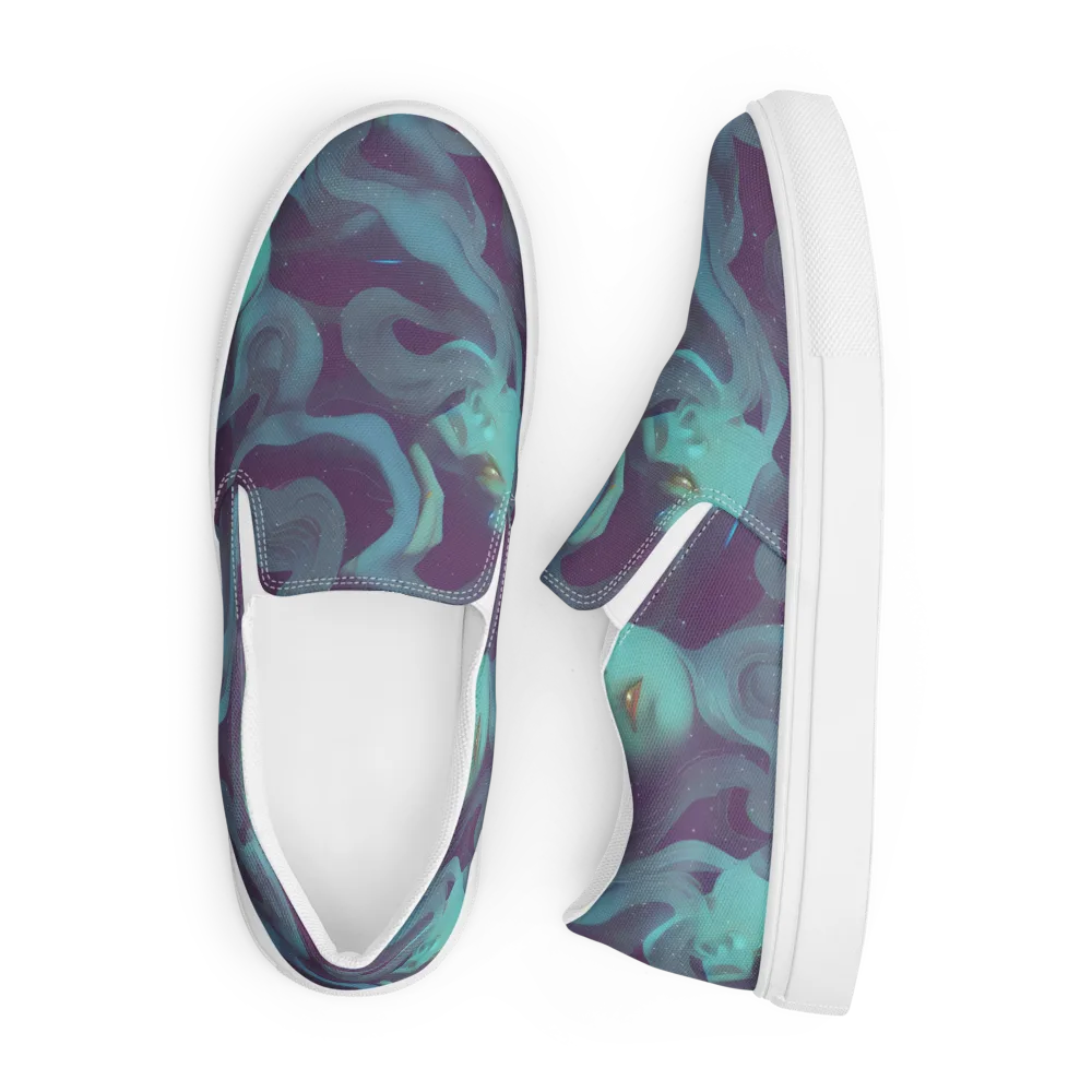 Ethereal Dreamscape on Men's Slip-On Canvas Shoes — Front