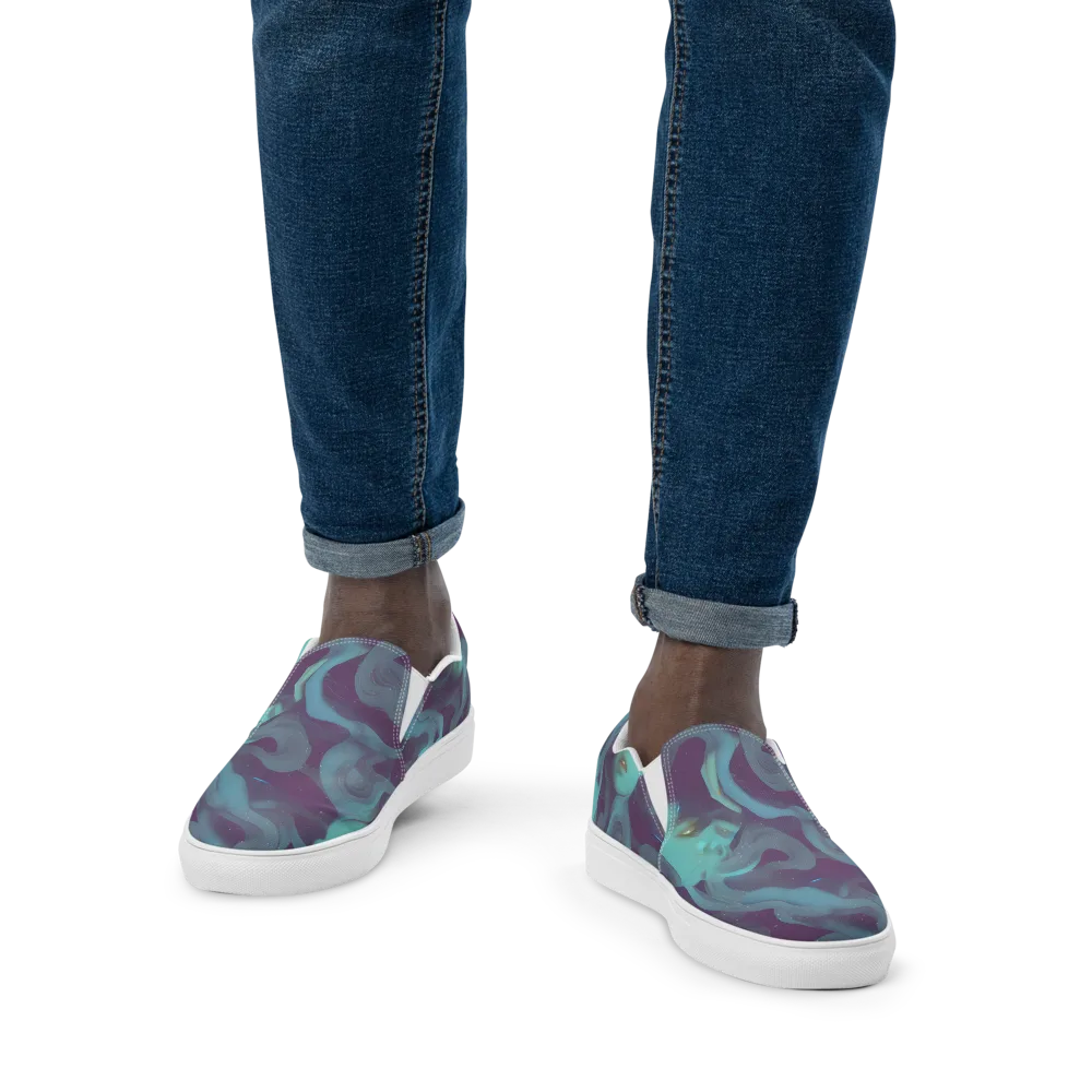Ethereal Dreamscape on Men's Slip-On Canvas Shoes — Front