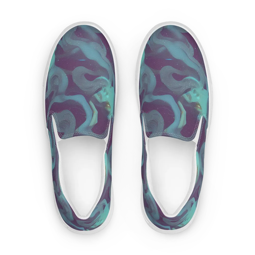 Ethereal Dreamscape on Women's Slip-On Canvas Shoes — Front