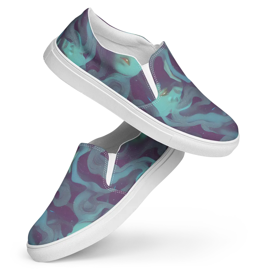 Ethereal Dreamscape on Women's Slip-On Canvas Shoes — Front