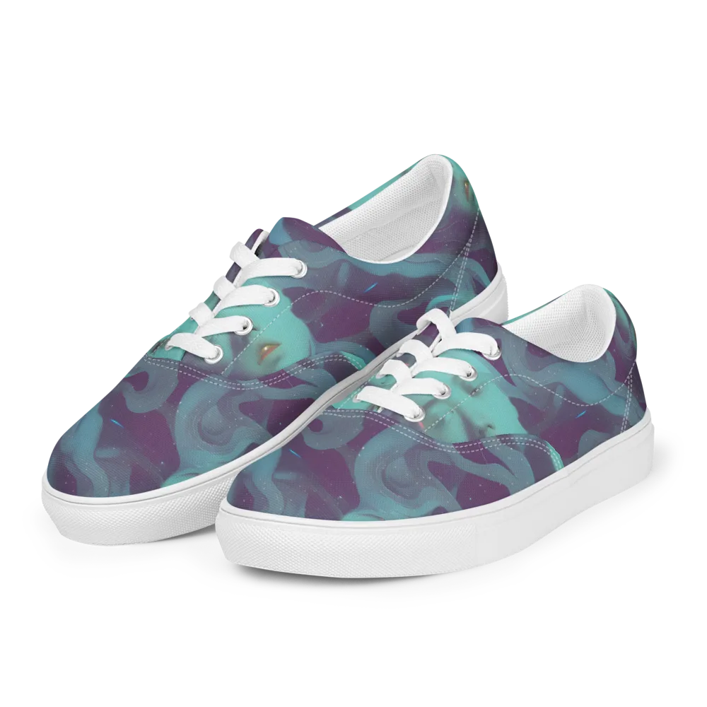 Ethereal Dreamscape on Men's Lace-Up Canvas Shoes — Left Front