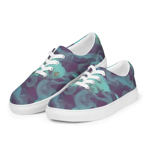 Ethereal Dreamscape on a Men's Lace-Up Canvas Shoes