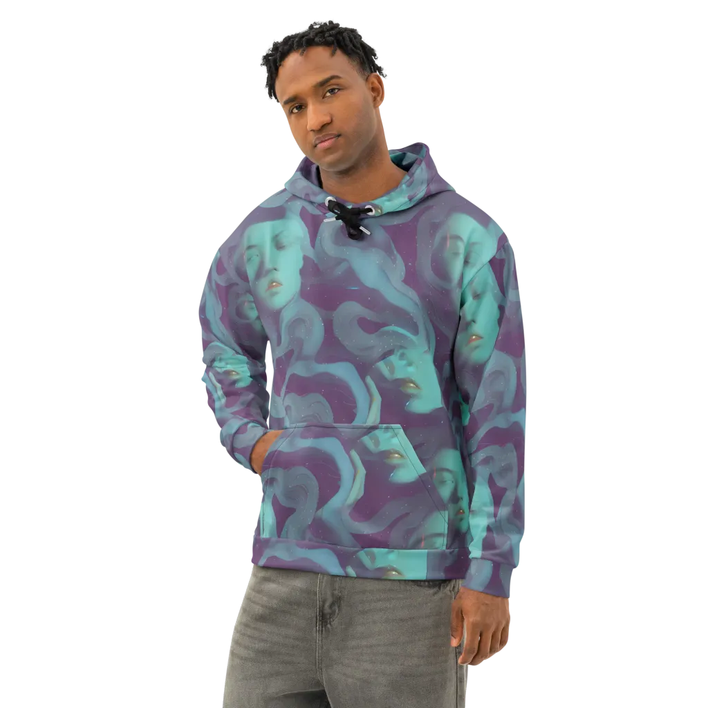 Ethereal Dreamscape on Cotton Hoodie — Left Front