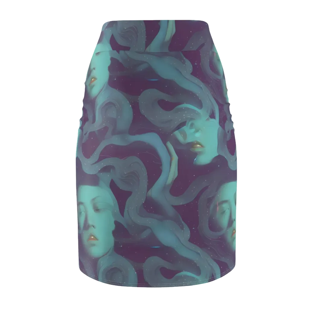 Ethereal Dreamscape on Pencil Skirt — Back