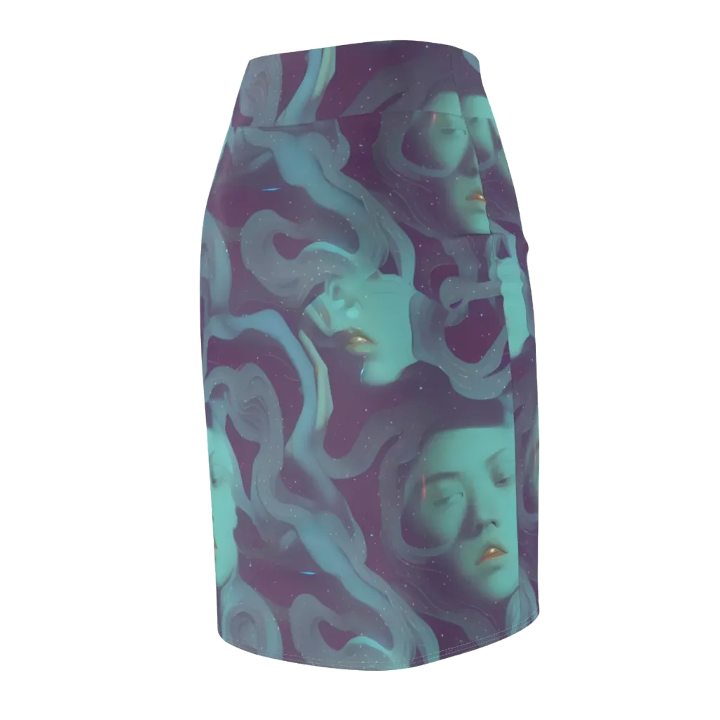Ethereal Dreamscape on Pencil Skirt — Back Side