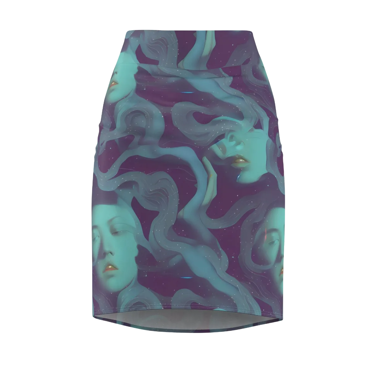 Ethereal Dreamscape on Pencil Skirt — Front