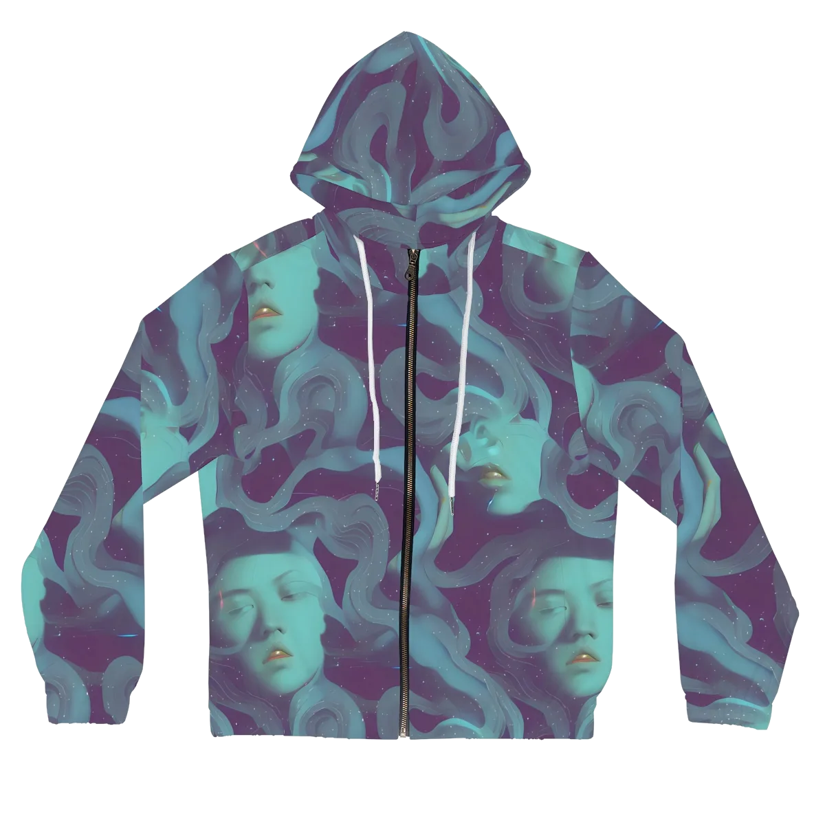 Ethereal Dreamscape on Women's Full-Zip Hoodie — Front