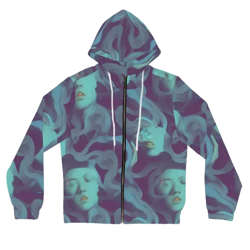 Ethereal Dreamscape on a Women's Full-Zip Hoodie