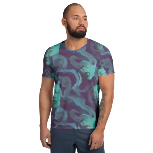 Ethereal Dreamscape on a Men's Athletic T-Shirt