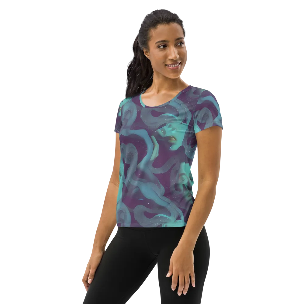 Ethereal Dreamscape on Women's Athletic T-Shirt — Left