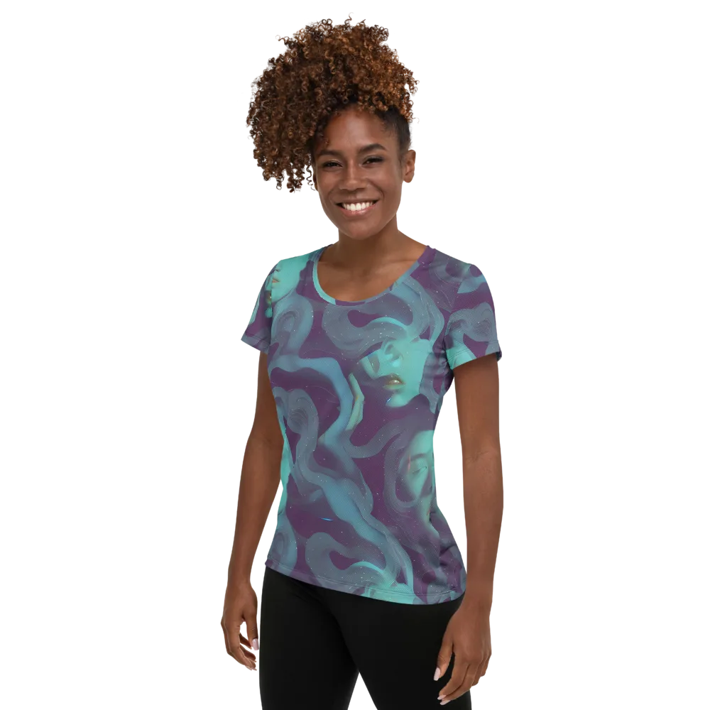Ethereal Dreamscape on Women's Athletic T-Shirt — Left