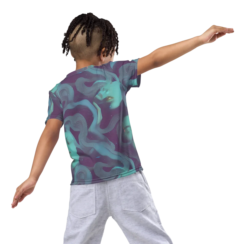 Ethereal Dreamscape on Kids Crew Neck T-Shirt — Back