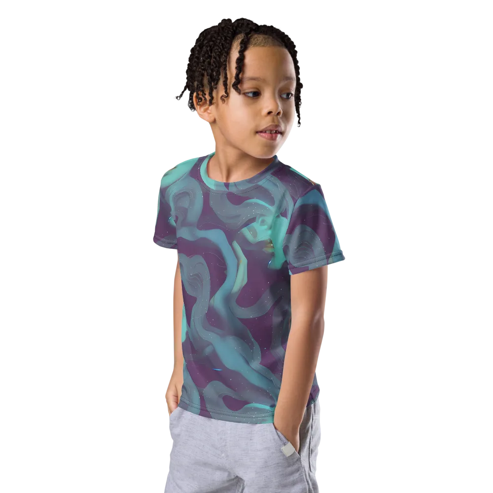 Ethereal Dreamscape on Kids Crew Neck T-Shirt — Left Front