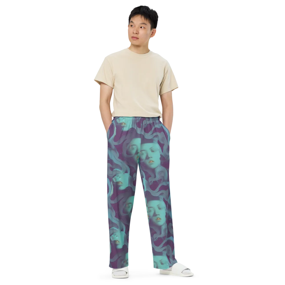 Ethereal Dreamscape on Wide-Leg Pants — Front